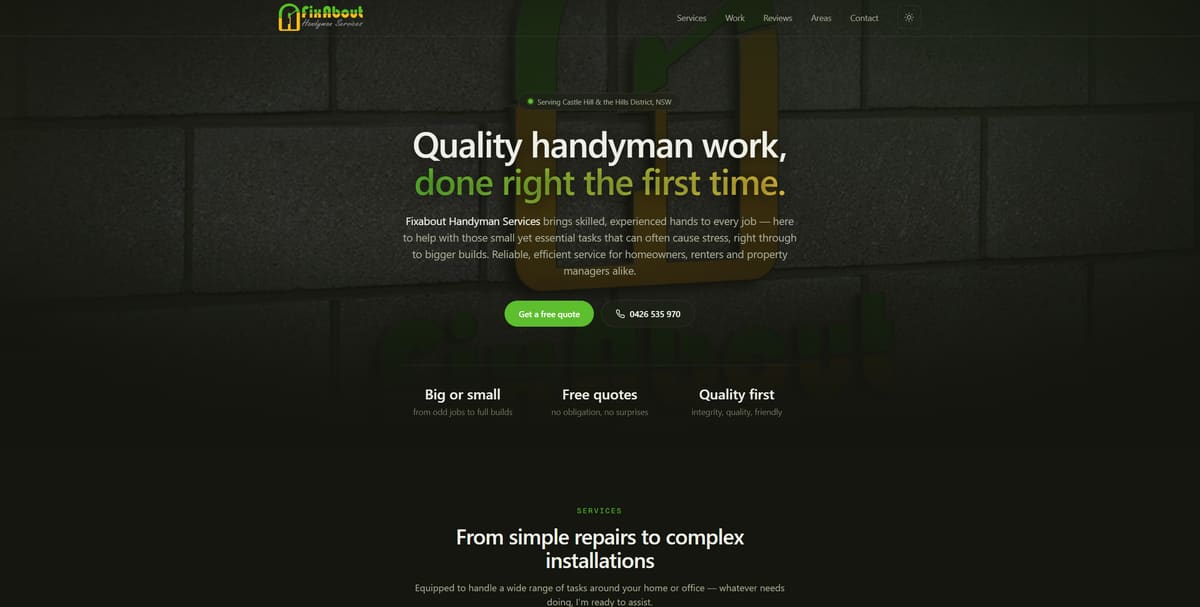 Screenshot of FixAbout Handyman